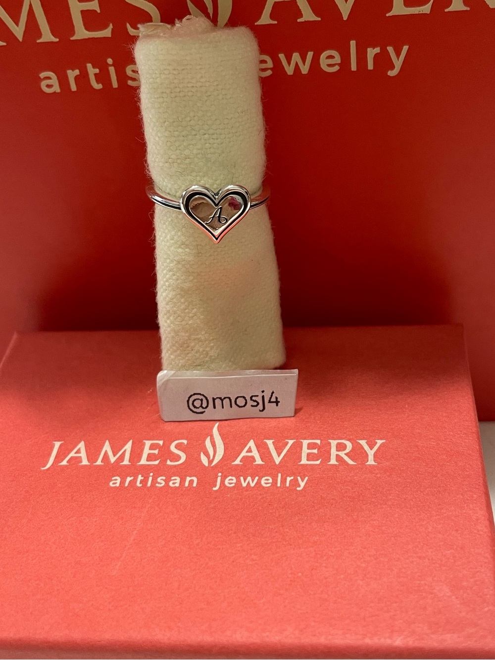 James Avery Heart Initial Ring